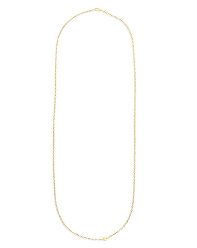 "Boules" chain necklace in hand-engraved gold (long)