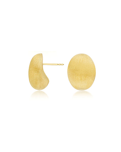 "MUSE" GOLD PEARL LOBE EARRINGS (MEDIUM)