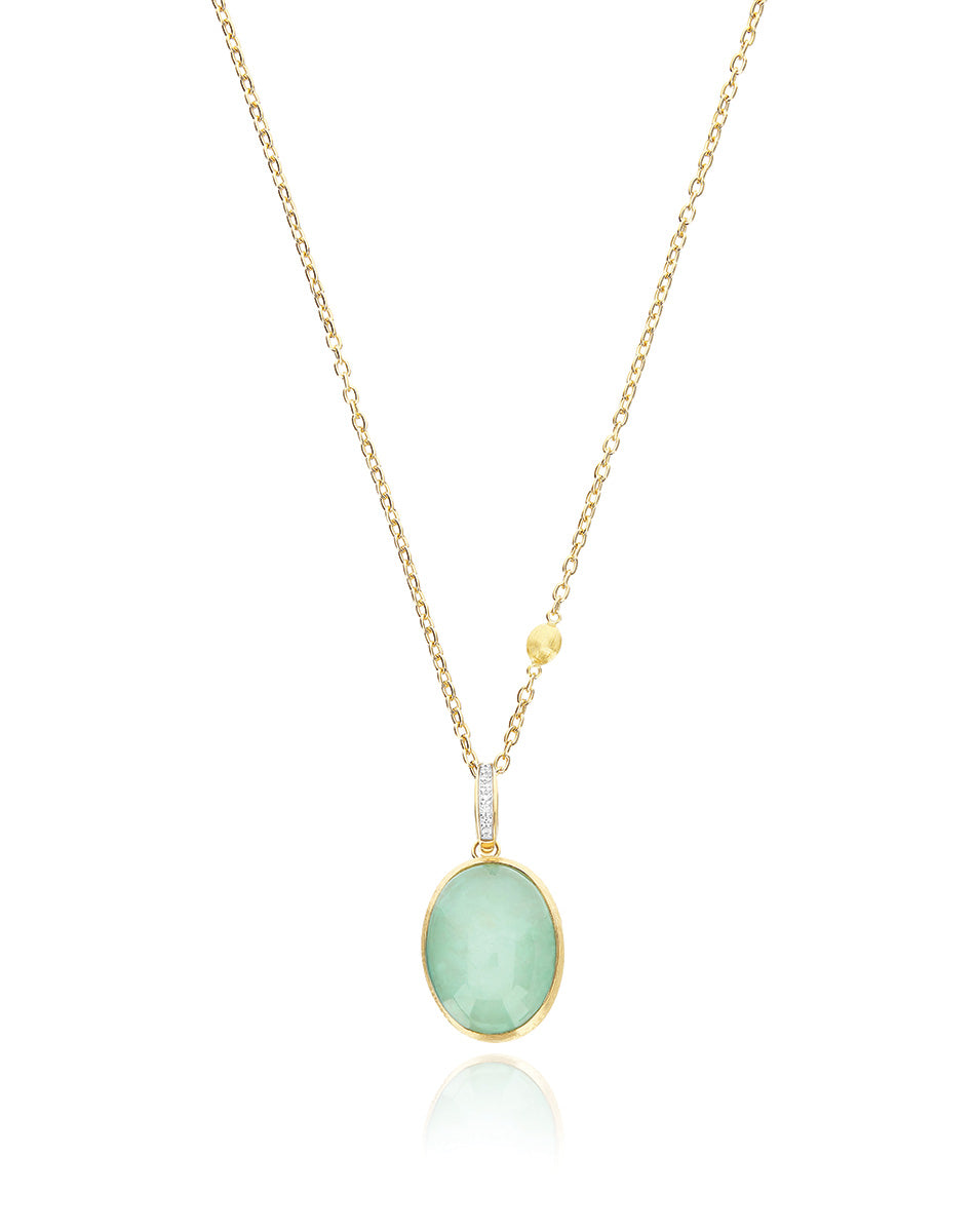 "Boules" Lattementa charm in hand-engraved gold, diamonds, rock crystal, and jadeite (large)