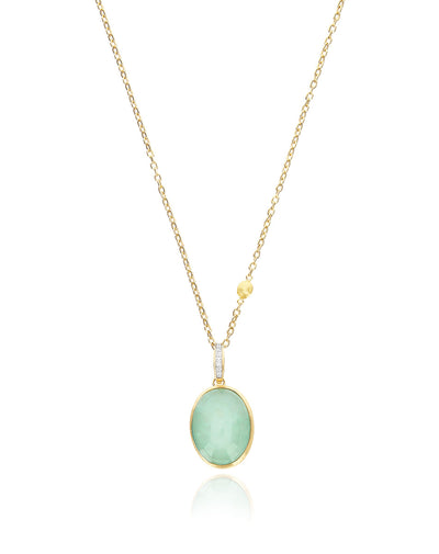 "Boules" Lattementa charm in hand-engraved gold, diamonds, rock crystal, and jadeite (large)